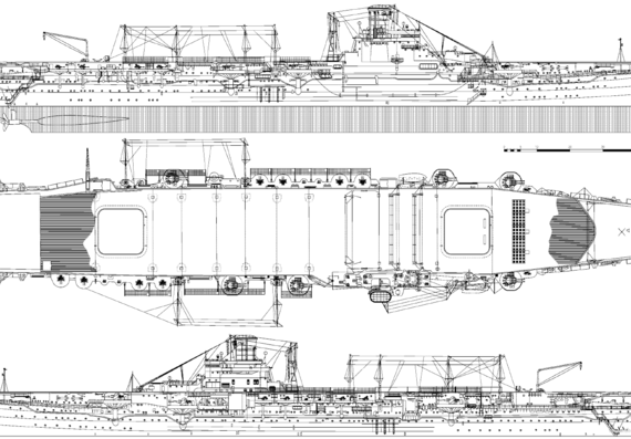 Корабль IJN Hiryu [Aircraft Carrier] (1942) - чертежи, габариты, рисунки